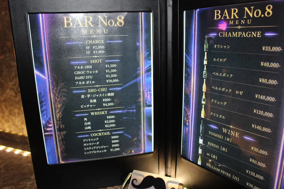 BAR No.8 メニューサイン